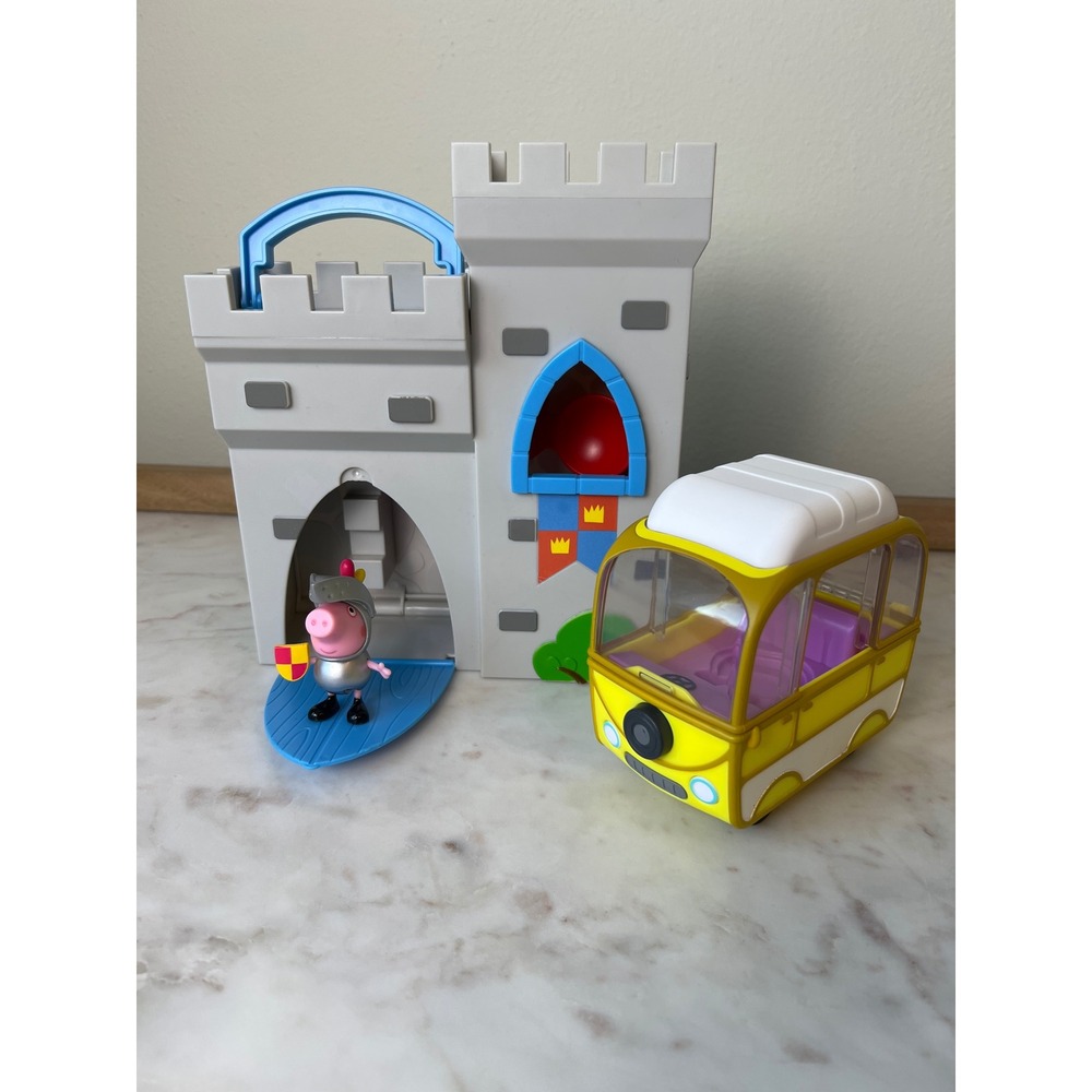 Peppa Pig Castle Fort George Knight Yellow Van Mixed Lot Set